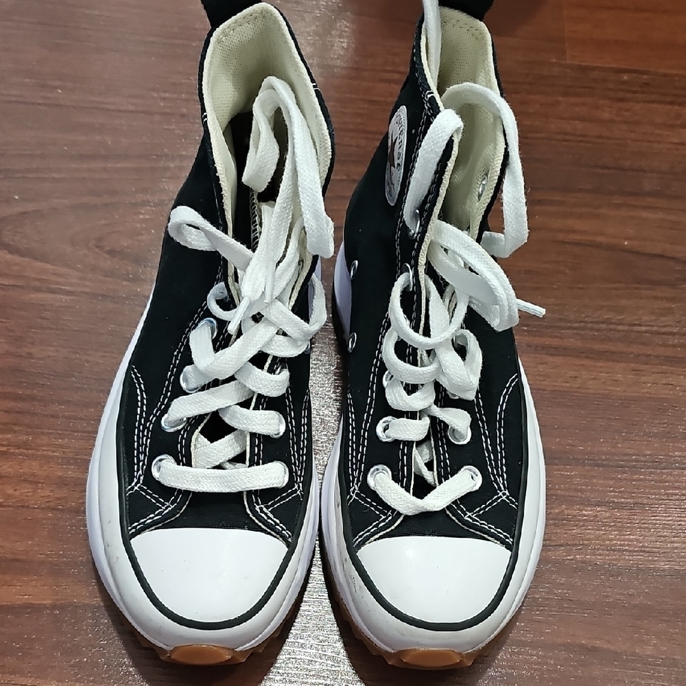 Converse Cream and Black High-Tops